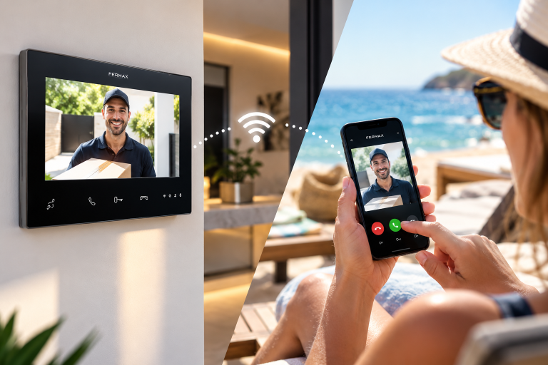 Monitor wifi de videoportero con llamada al móvil
